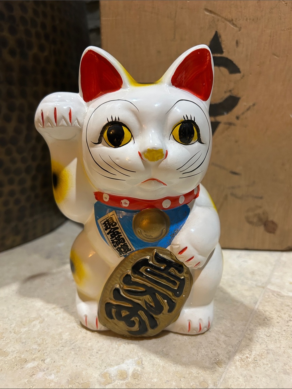 vintage Japanese Maneki-neko lucky cat coin bank